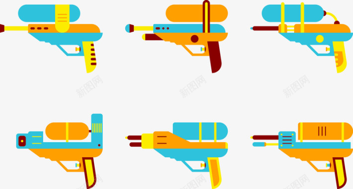 彩绘儿童水枪图标图标