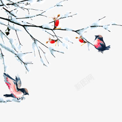 雪景免抠图素材雪景一角高清图片