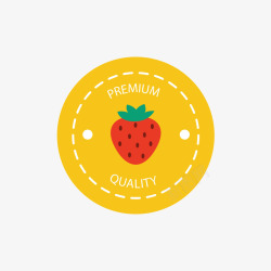 黄色草莓标签矢量图素材