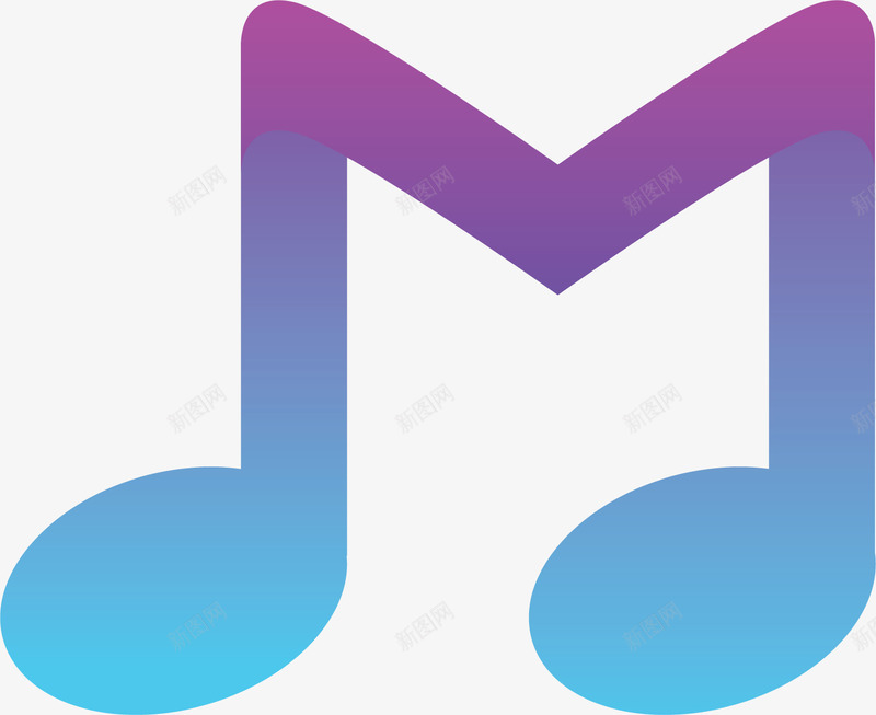 蓝紫色渐变色音符矢量图ai免抠素材_88icon https://88icon.com 渐变音符 矢量png 蓝紫色 音乐 音乐音符 音符 矢量图