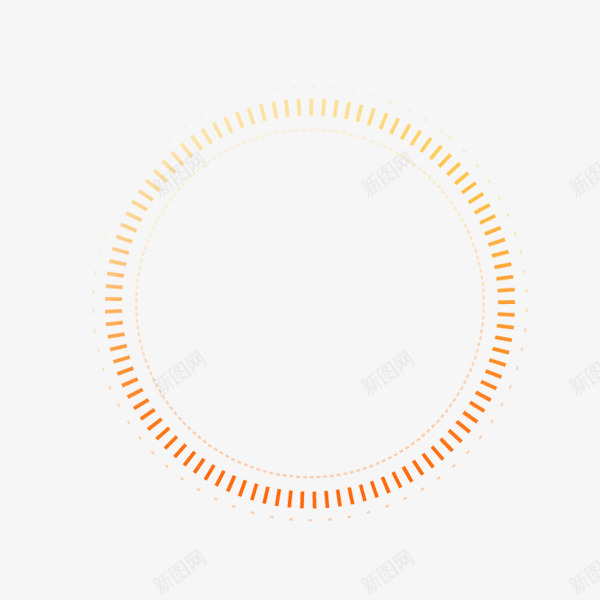圆形边框png免抠素材_88icon https://88icon.com 橙色 科技 线性 虚线 虚线圆