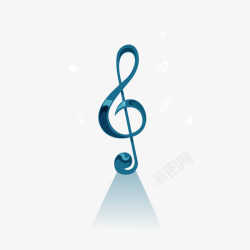 蓝色创意音乐符号素材