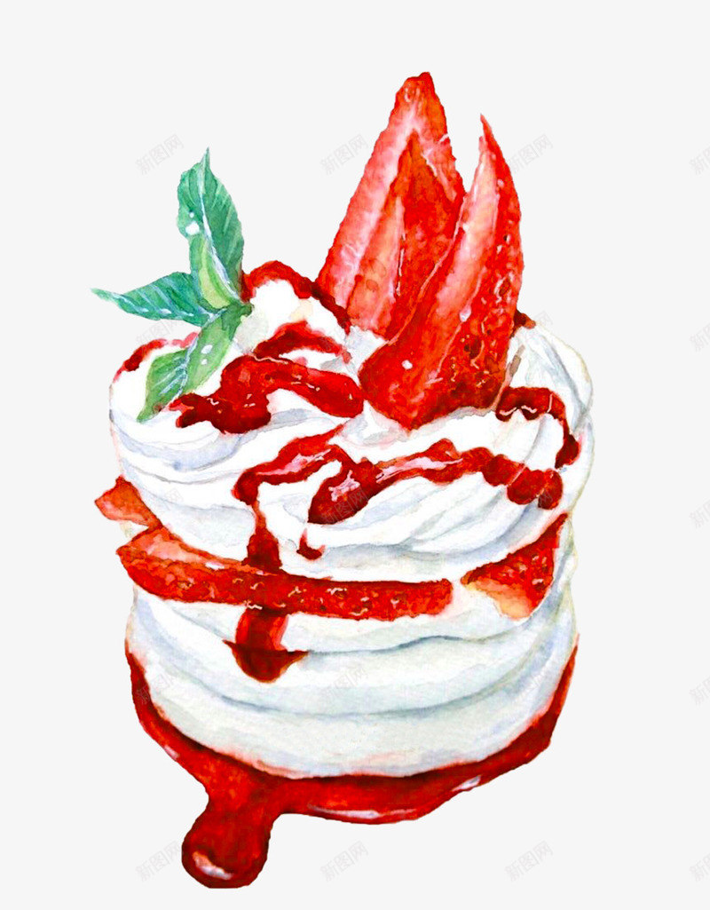 草莓奶油蛋糕png免抠素材_88icon https://88icon.com 图示 奶油 插图 甜点 甜食 草莓 草莓奶油蛋糕