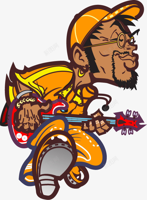 卡通人物弹吉他图案png免抠素材_88icon https://88icon.com 卡通人物 图案 弹吉他