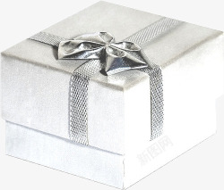 白色蝴蝶结礼物盒子素材