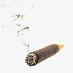 成熟男人雪茄与烟雾高清图片