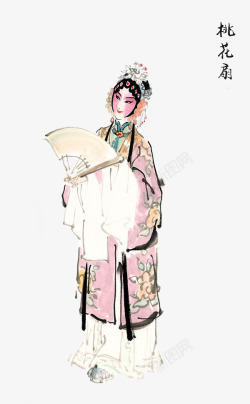 中国风桃花扇戏子高清图片