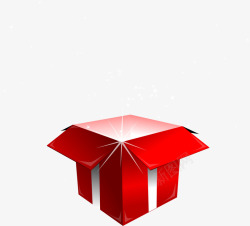 手绘红色圣诞节礼盒装饰素材