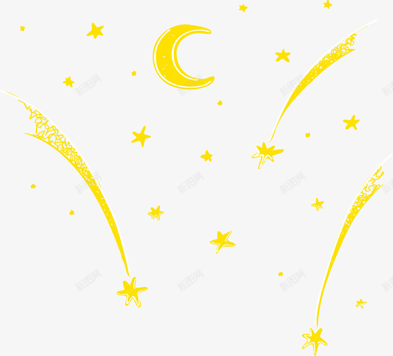 月亮星星装饰png免抠素材_88icon https://88icon.com 卡通 扁平化 星空 漫画 简笔