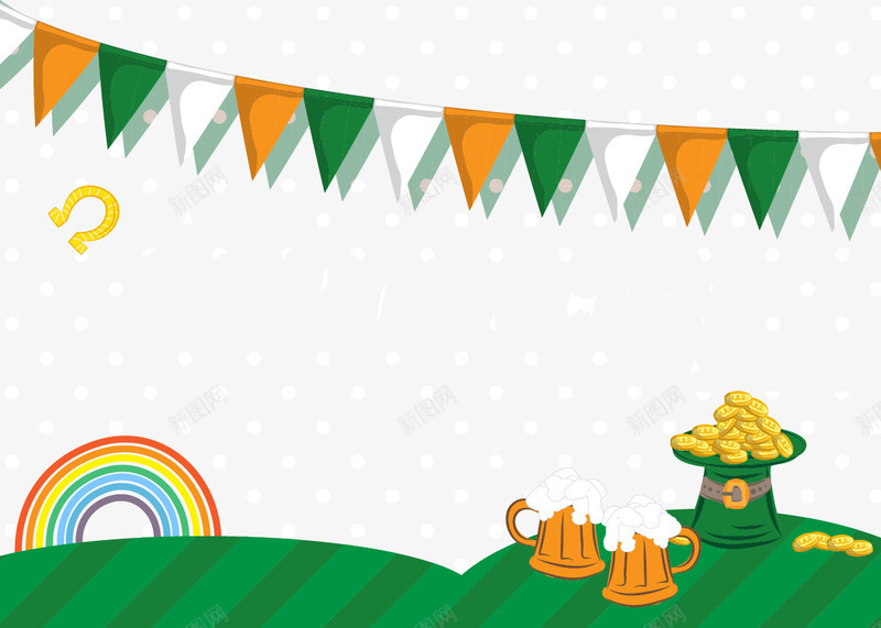 卡通节日彩旗绿色草地啤酒矢量图ai免抠素材_88icon https://88icon.com 啤酒 圣诞节 彩旗 扁平 简约 绿色 节日 草地 矢量图