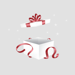 圣诞礼物包打开的白色礼物盒高清图片