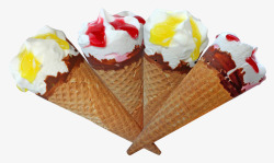 凉凉的4个冰淇淋高清图片