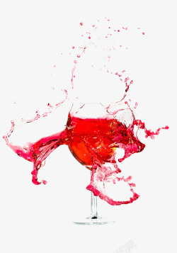 酒水杯子创意喷溅红酒高清图片