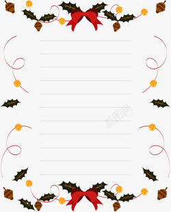 圣诞节树叶装饰信纸矢量图素材