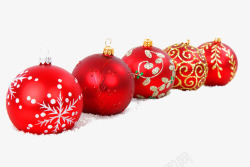 手绘红色圣诞节雪花装饰素材