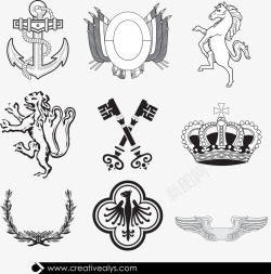 古代欧洲贵族纹章素材