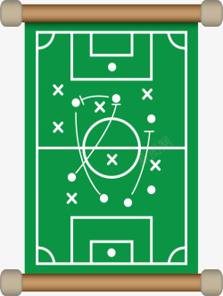 足球战略卷轴上的足球战略矢量图高清图片