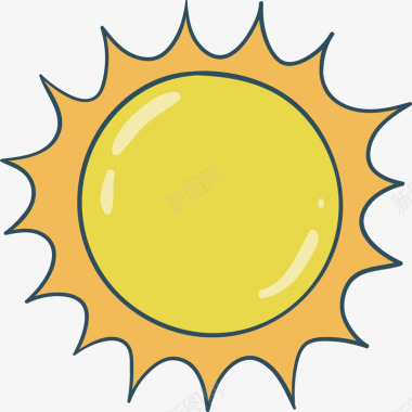 夏季新品清凉夏日太阳小图标矢量图图标