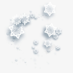 二十四节气之小雪雪白的雪花装饰素材