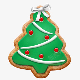 圣诞雪松树圣诞饼干树图标图标