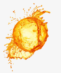 黄球果汁黄球迸溅高清图片