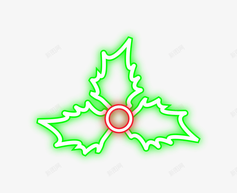 圣诞节酷炫霓虹发光树叶png免抠素材_88icon https://88icon.com 圣诞节 时尚 树叶 矢量图案 绿色 酷炫 霓虹发光