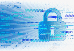科技页面蓝色科技密码锁高清图片