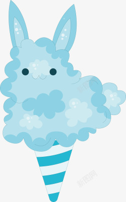 吃冰淇淋的兔子兔子棉花糖矢量图高清图片