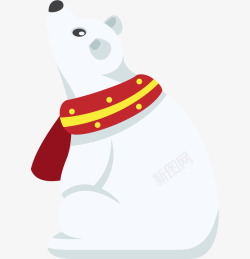 围着围巾的北极熊卡通北极熊高清图片