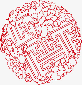 红色吉祥图案花png免抠素材_88icon https://88icon.com 剪纸 吉祥图案 圆形 花