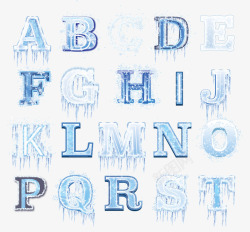 冰凉降温清凉字体创意冰块字体高清图片