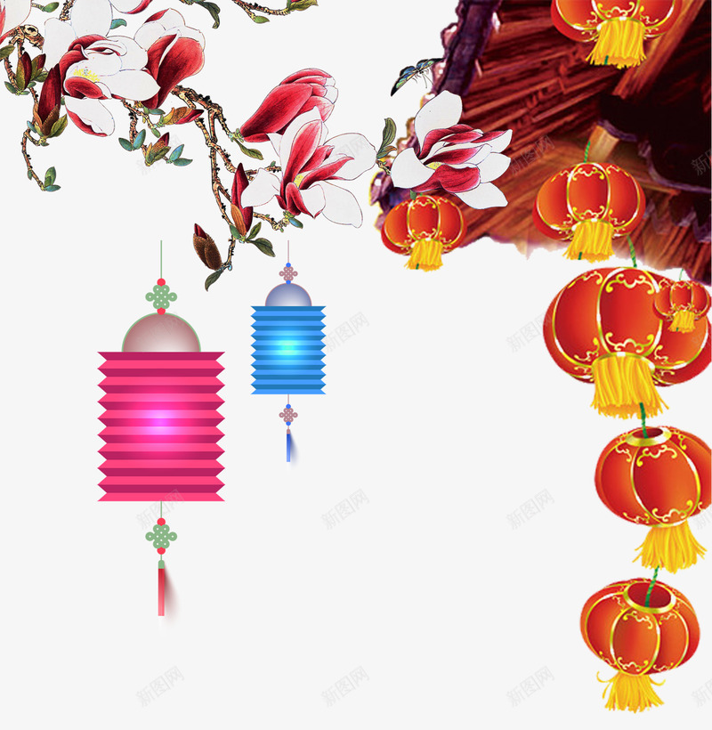 新年装饰灯笼png免抠素材_88icon https://88icon.com 悬挂 新年 新年装饰 灯笼 节日装饰 装饰图案