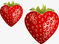 心形草莓矢量图素材