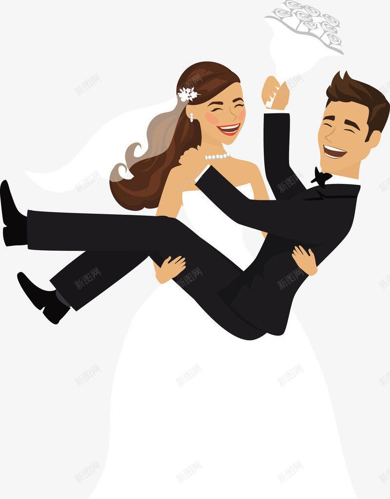 一对结婚的新婚夫妇矢量图eps免抠素材_88icon https://88icon.com 一对夫妻 夫妻PNG 新娘 新娘抱着新郎 新郎 矢量夫妻 矢量图