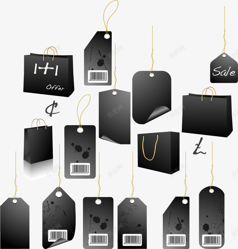 吊牌价格牌模板矢量图eps免抠素材_88icon https://88icon.com 卡片模板 吊牌价格牌模板 吊牌设计 手提袋 服饰吊牌 矢量图