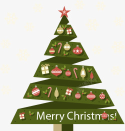 螺旋圣诞树绿色折纸上升圣诞树高清图片