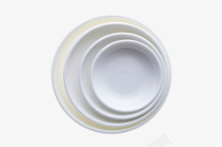 白色几何圆形餐盘素材