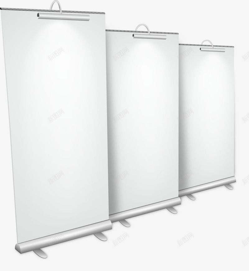 三个空白易拉宝X展架png免抠素材_88icon https://88icon.com X展架 易拉宝 空白