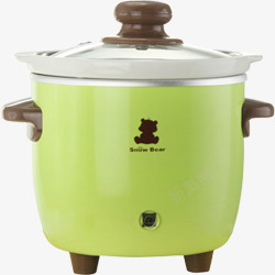 绿色可爱热奶器锅具母婴素材