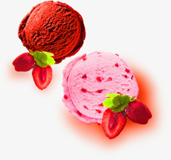 巧克力草莓味冰淇淋装饰图案素材