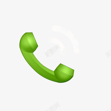 立体素材绿色电话图标图标