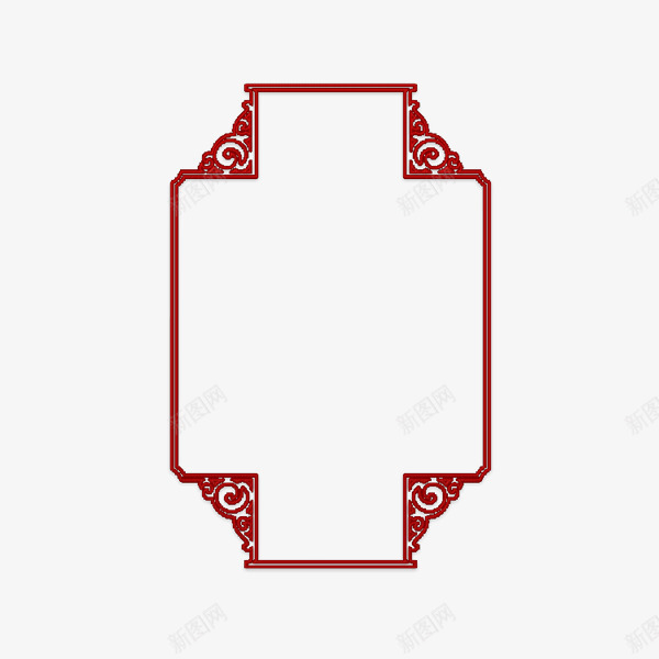 红色边框png免抠素材_88icon https://88icon.com 中国元素 中国风框架 刺绣 古典 方形