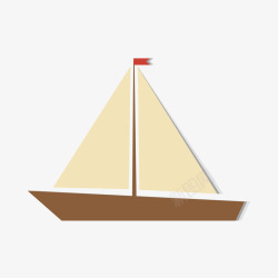 卡通夏日海上帆船矢量图素材