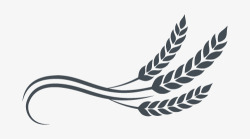 灰色弯曲麦穗麦秆标志素材