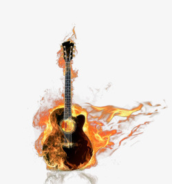 摇滚海报乐器吉他火焰高清图片