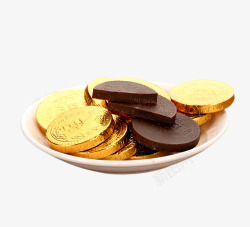 金币黑巧克力素材
