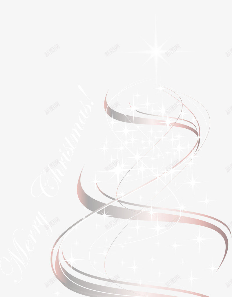 圣诞节白色圣诞树png免抠素材_88icon https://88icon.com 创意圣诞树 圣诞节 灰色丝带 白色圣诞树 白色闪光 简约圣诞树