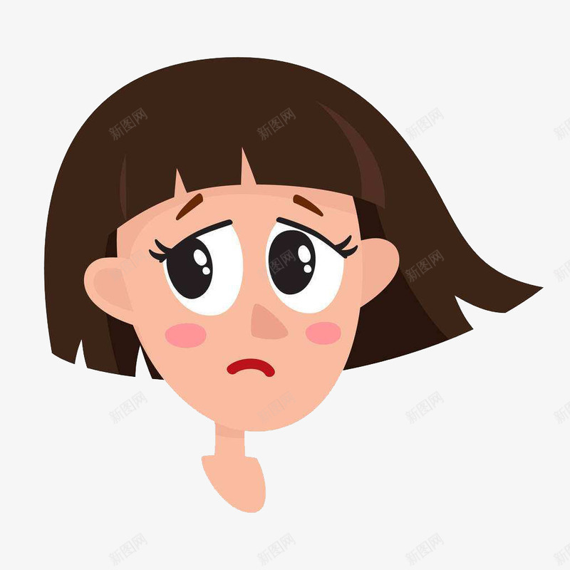 卡通可爱风格短发女孩沮丧表情矢png免抠素材_88icon https://88icon.com 卡通人物沮丧 卡通可爱风格短发女孩沮丧表情矢量图免费下载 卡通风格 可爱风格 叹气沮丧 沮丧 短发女孩 表情