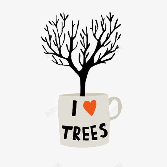创意盆栽装饰png免抠素材_88icon https://88icon.com TREE 创意茶杯 小树 手绘盆栽 杯子 枯树