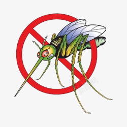 奇卡病毒卡通禁止蚊子传染病毒图标高清图片